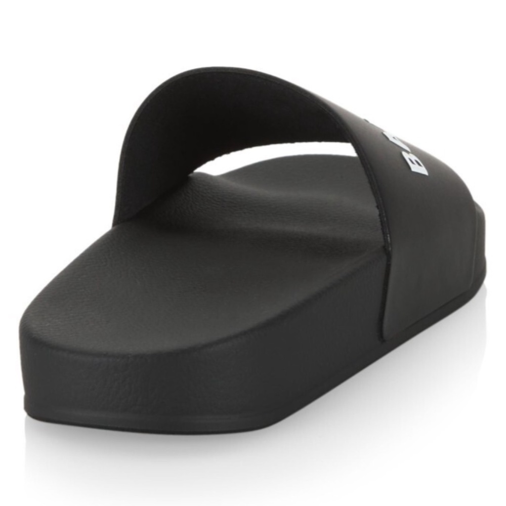 BALENCIAGA MEN'S POOL SLIDE SANDAL IN BLACK/WHITE SIZE 44 - Picture 2 of 5